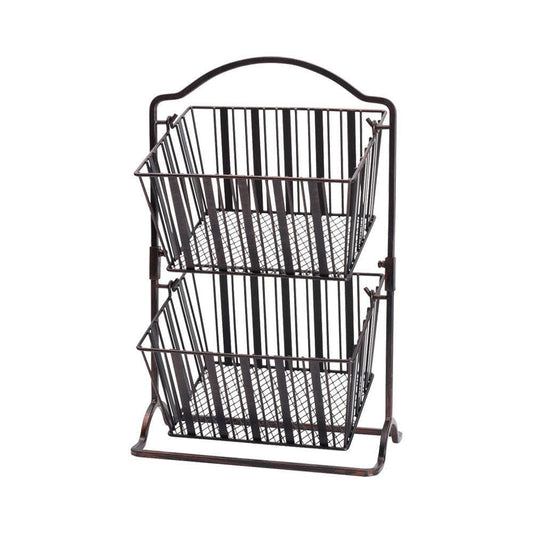 2 Tier Stripe Hanging Storage Basket