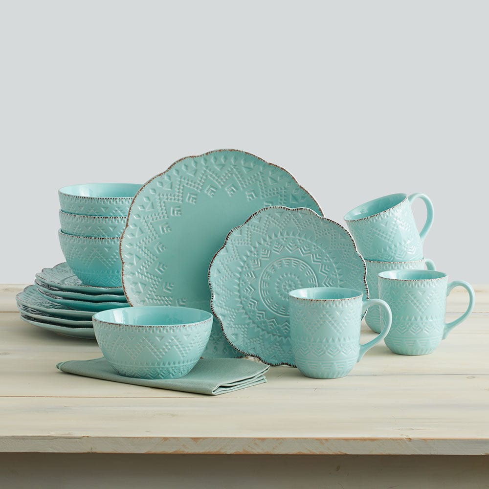 Remembrance Teal Dinnerware Set