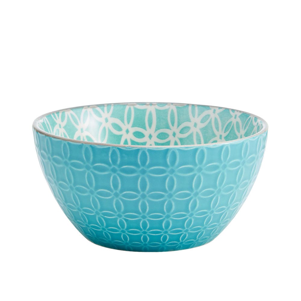 Pad Print Turquoise Geometric Soup Cereal Bowl