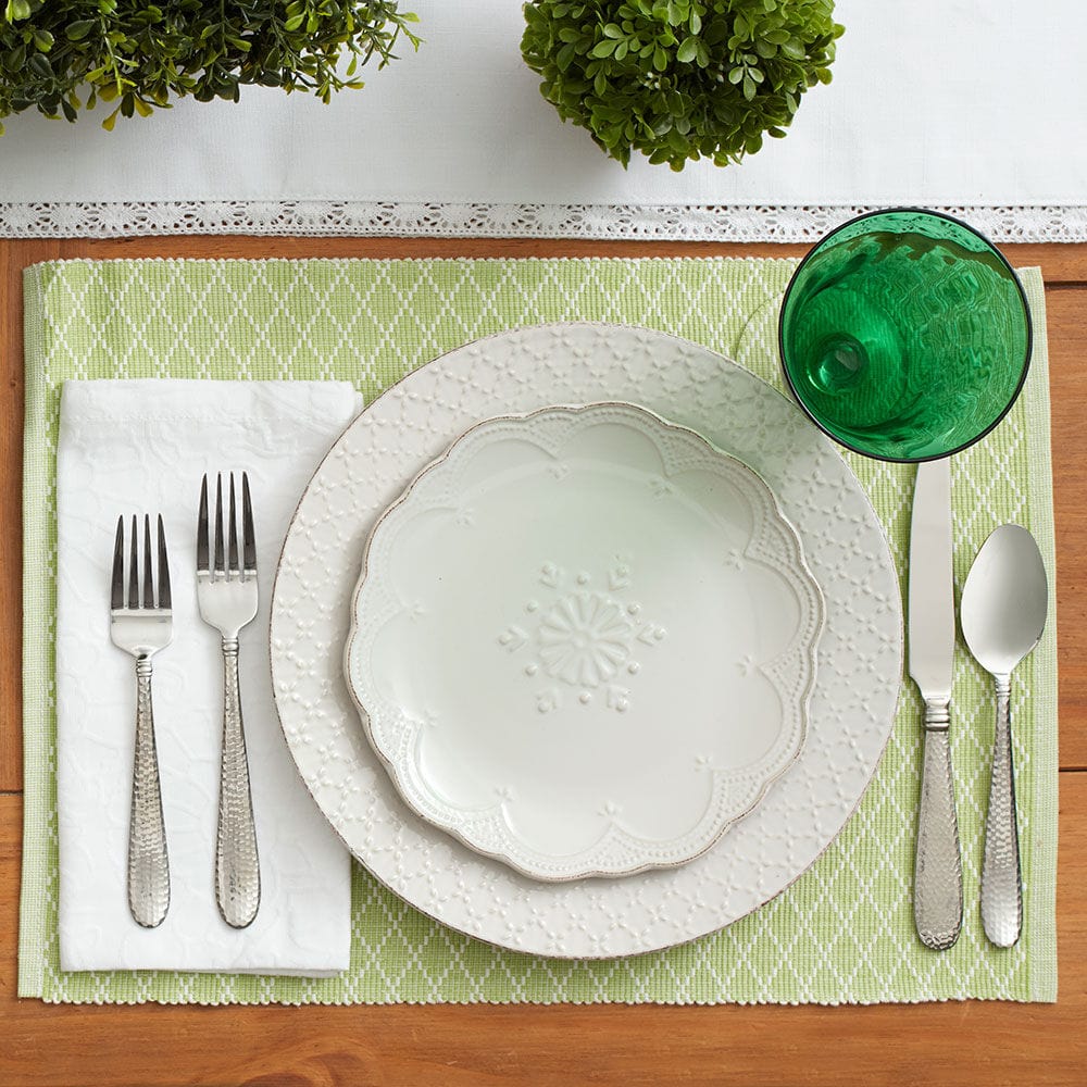 French Lace White Dinnerware Set