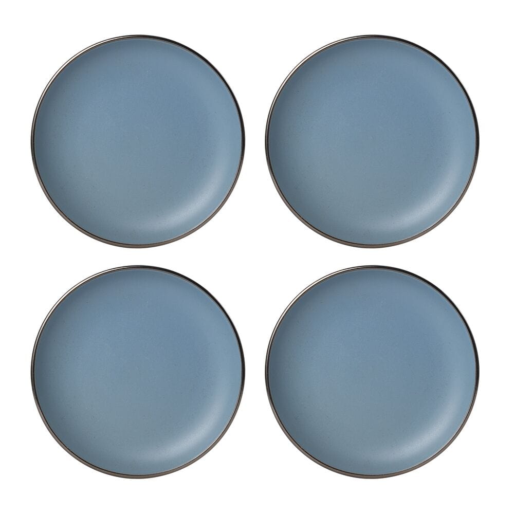 Hadlee Blue 16 Piece Dinnerware Set, Service For 4