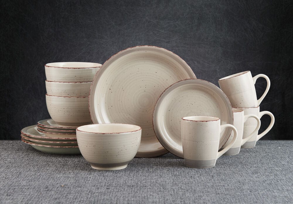 Sadie Cream 16 Piece Dinnerware Set, Service For 4