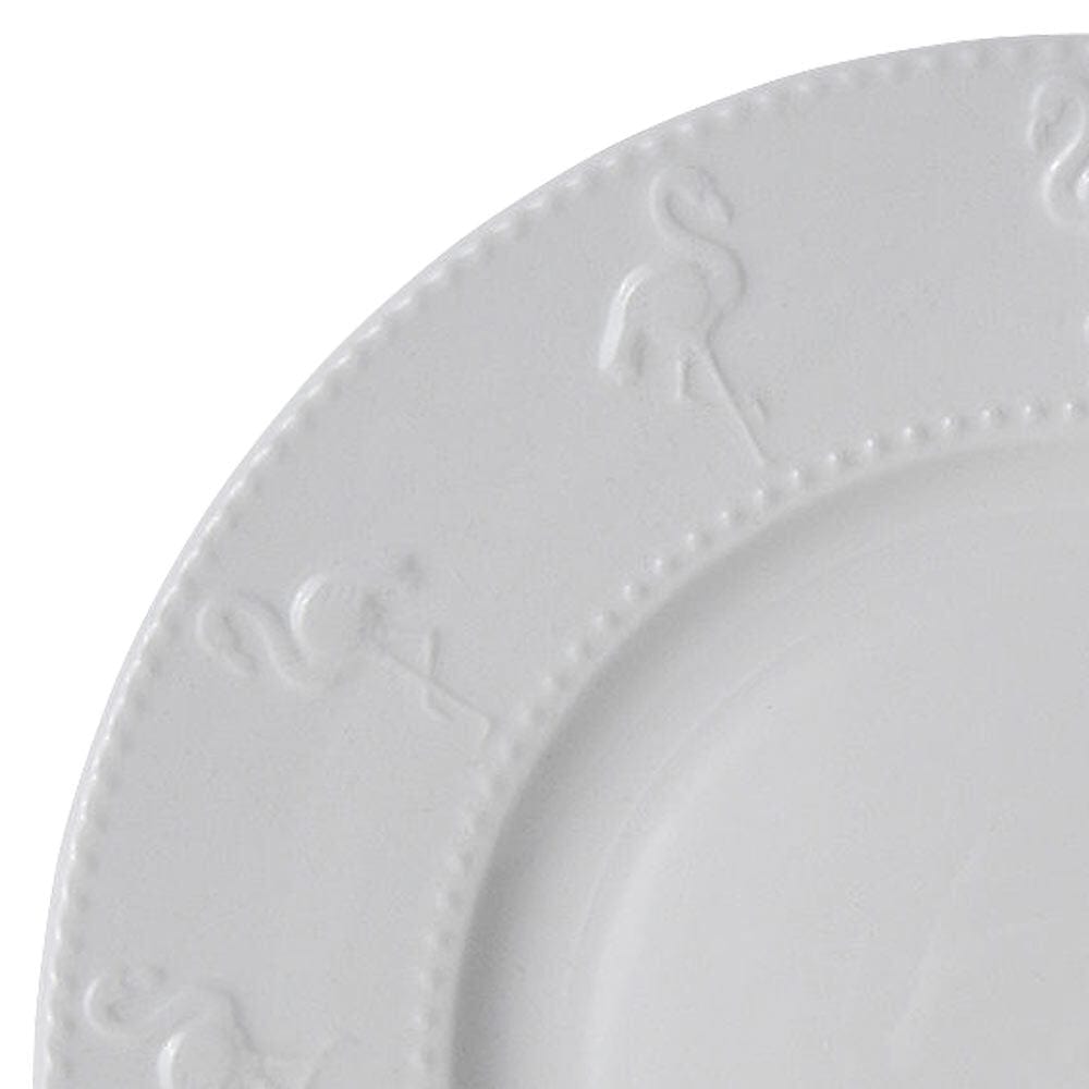 Flamingo White 16 Piece Dinnerware Set, Service For 4