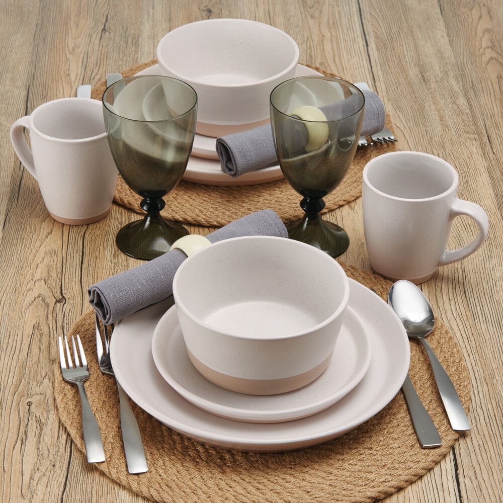 Hudson Beige 16 Piece Dinnerware Set, Service For 4