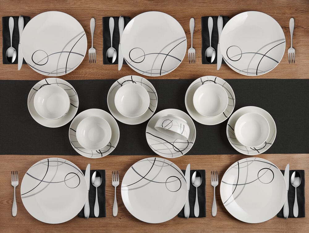 Circles 18 Piece Dinnerware Set, Service For 6