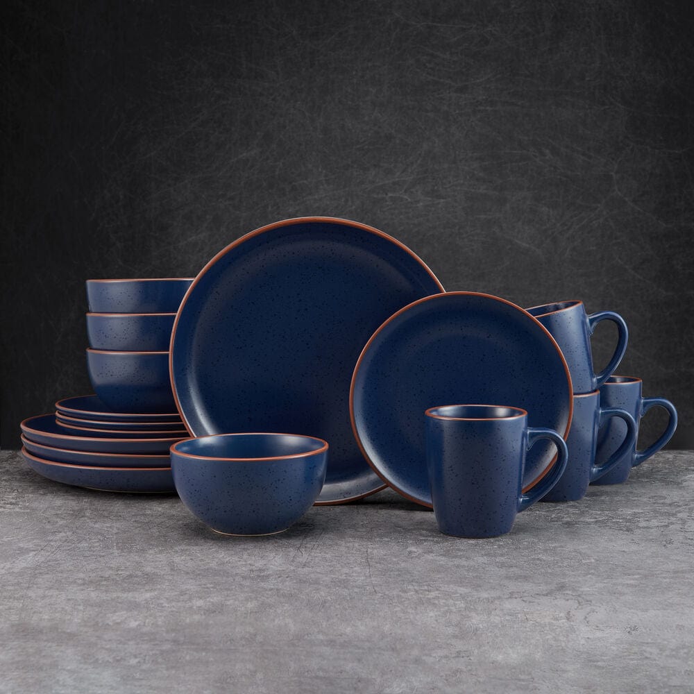 Hunter Blue 16 Piece Dinnerware Set, Service For 4