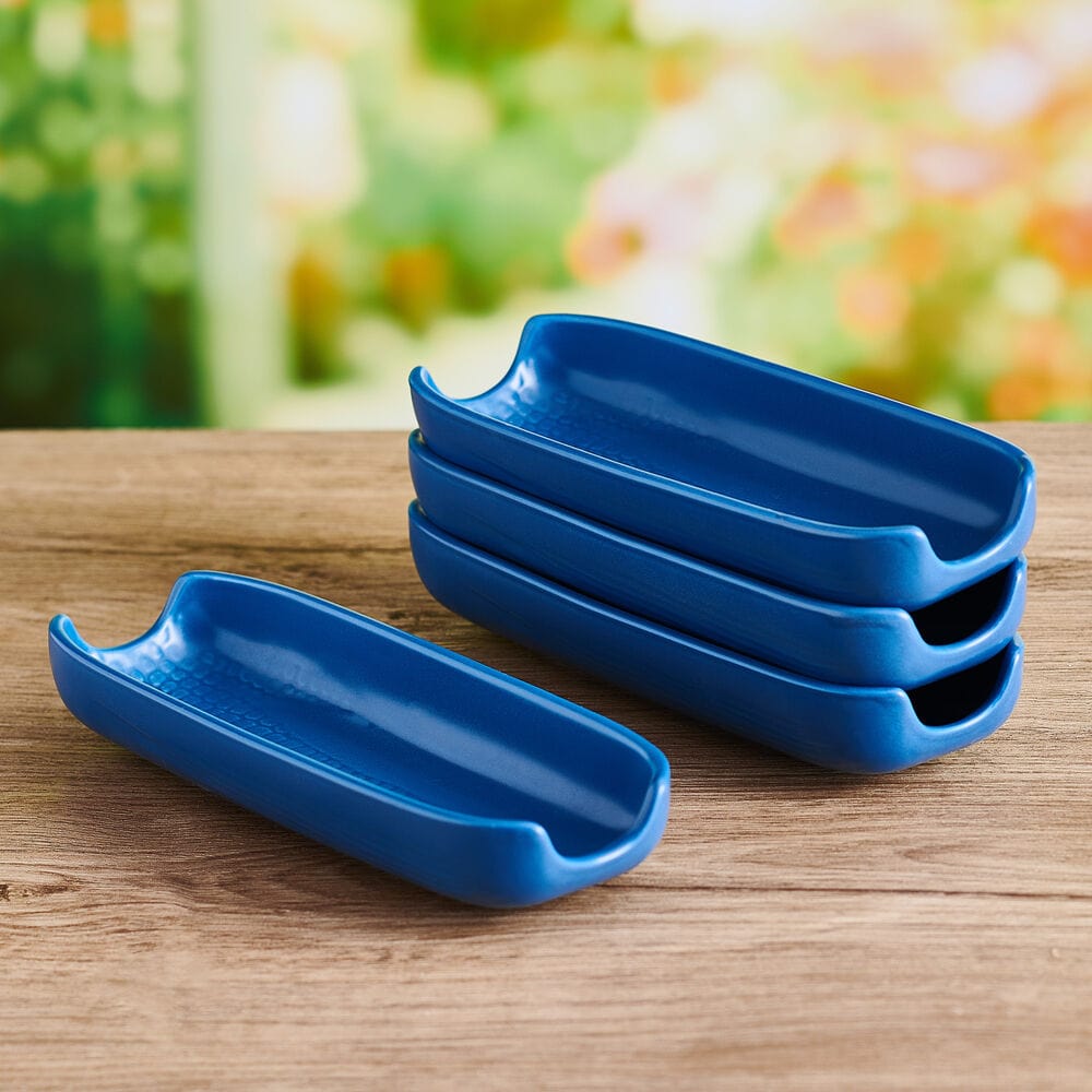 Callie Blue Set Of 4 Corn Dishes