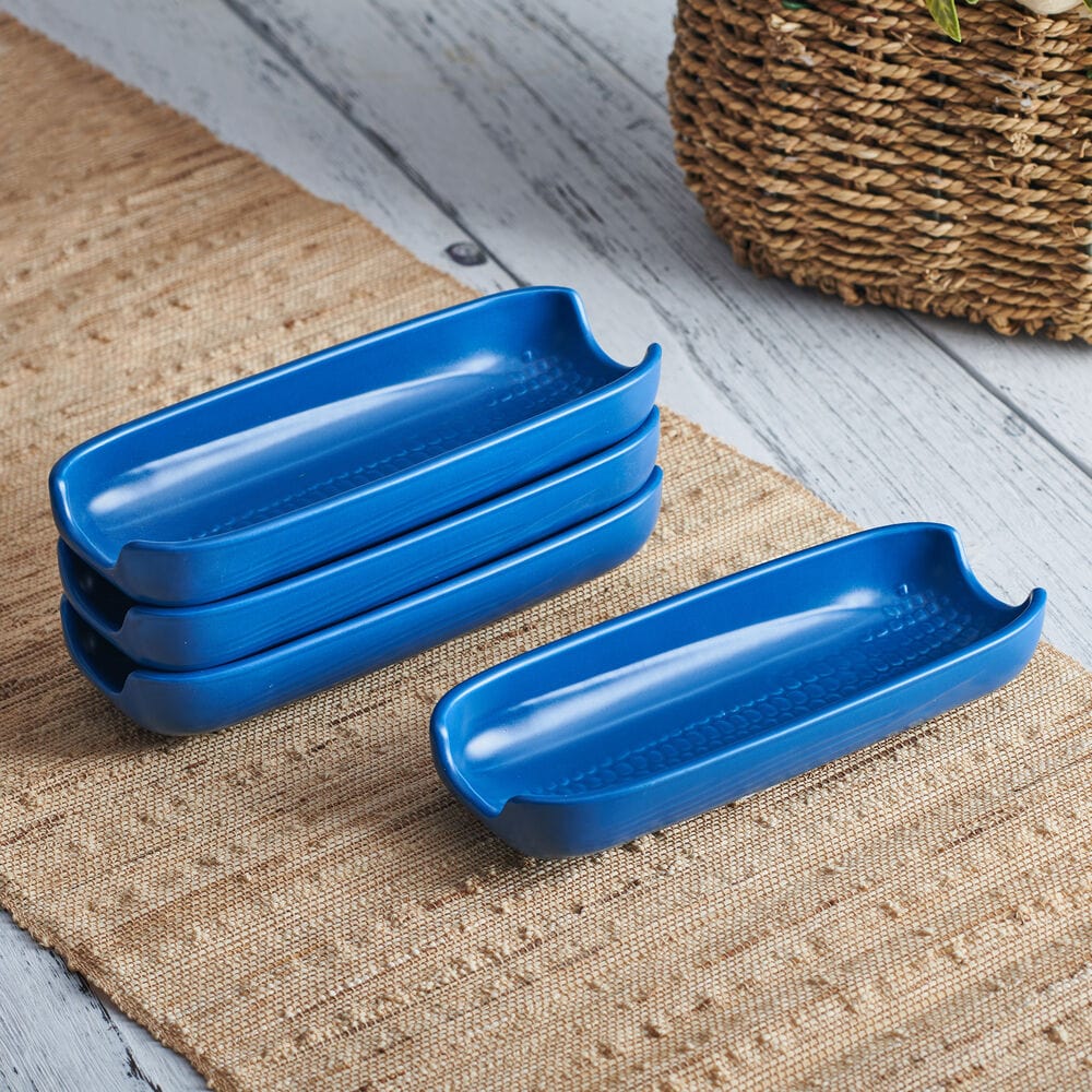 Callie Blue Set Of 4 Corn Dishes