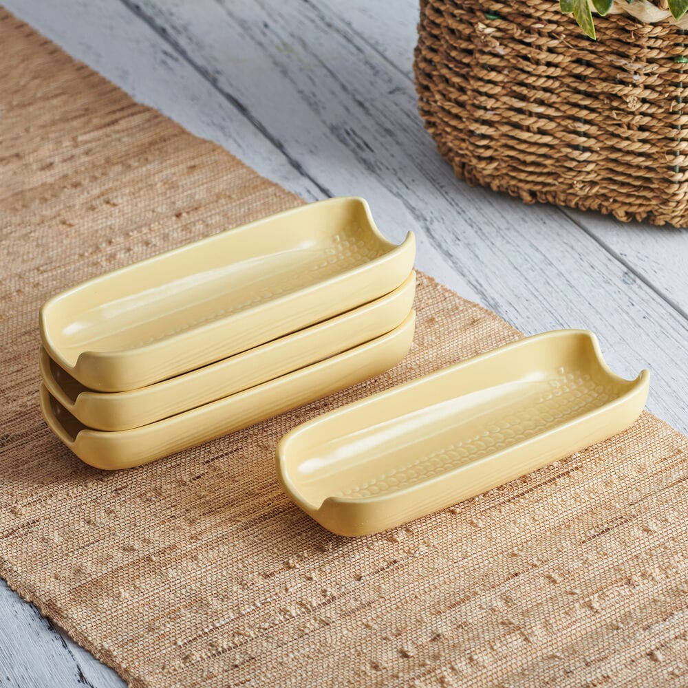 Callie Yellow Set Of 4 Corn Dishes