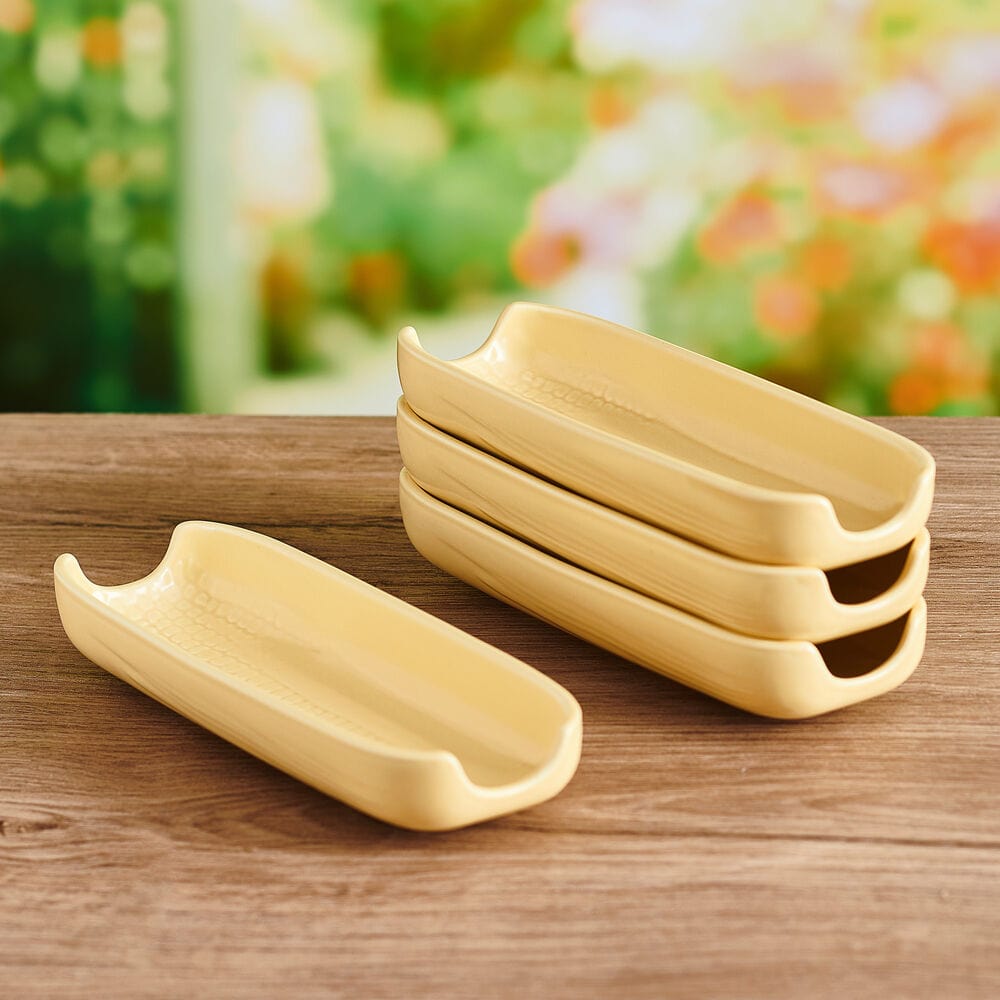 Callie Yellow Set Of 4 Corn Dishes