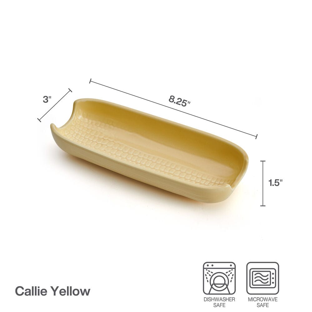 Callie Yellow Set Of 4 Corn Dishes