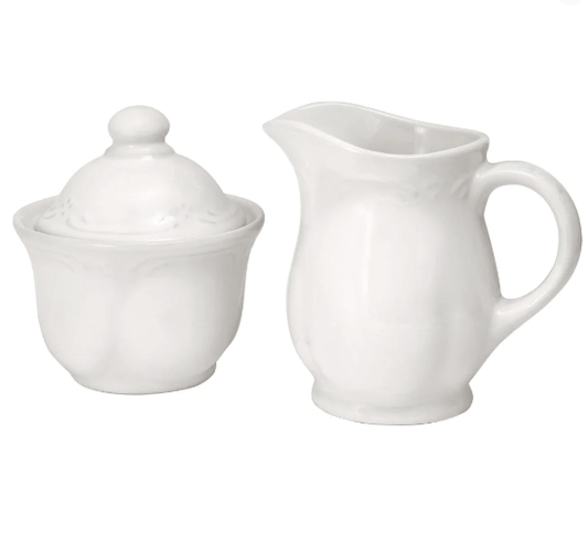 Filigree Sugar Bowl And Creamer Set