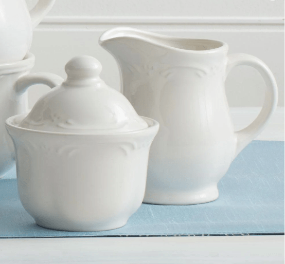 Filigree Sugar Bowl And Creamer Set