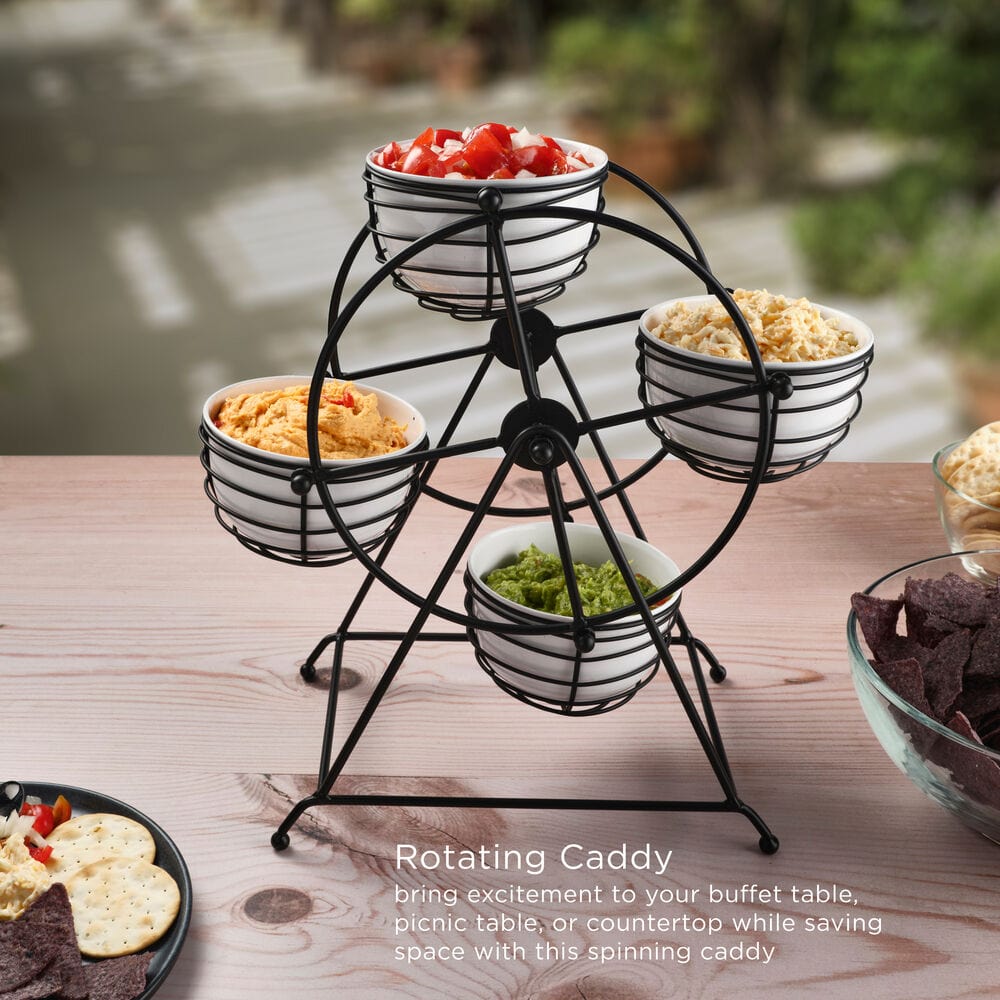 Ferris Wheel Entertaining Dip Bowl Serving Caddy