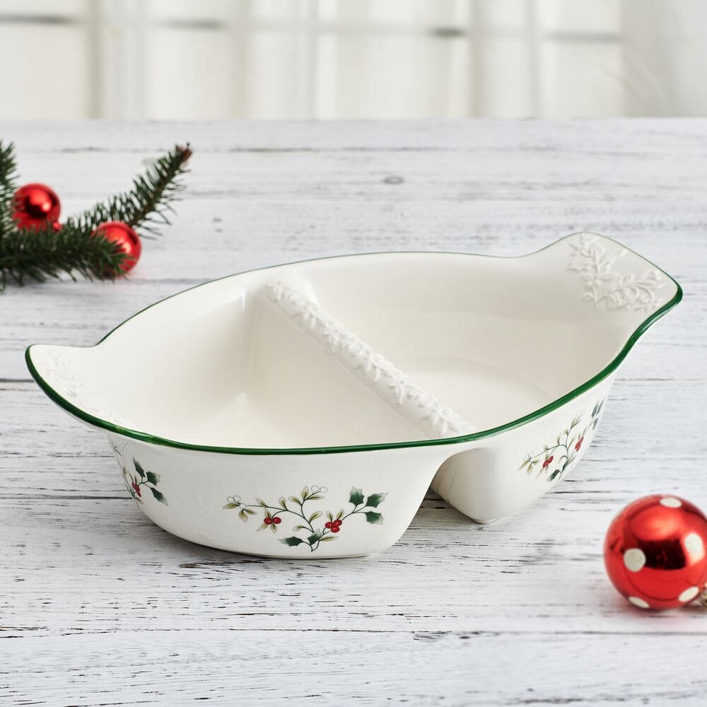 Winterberry Divided Vegetable Bowl