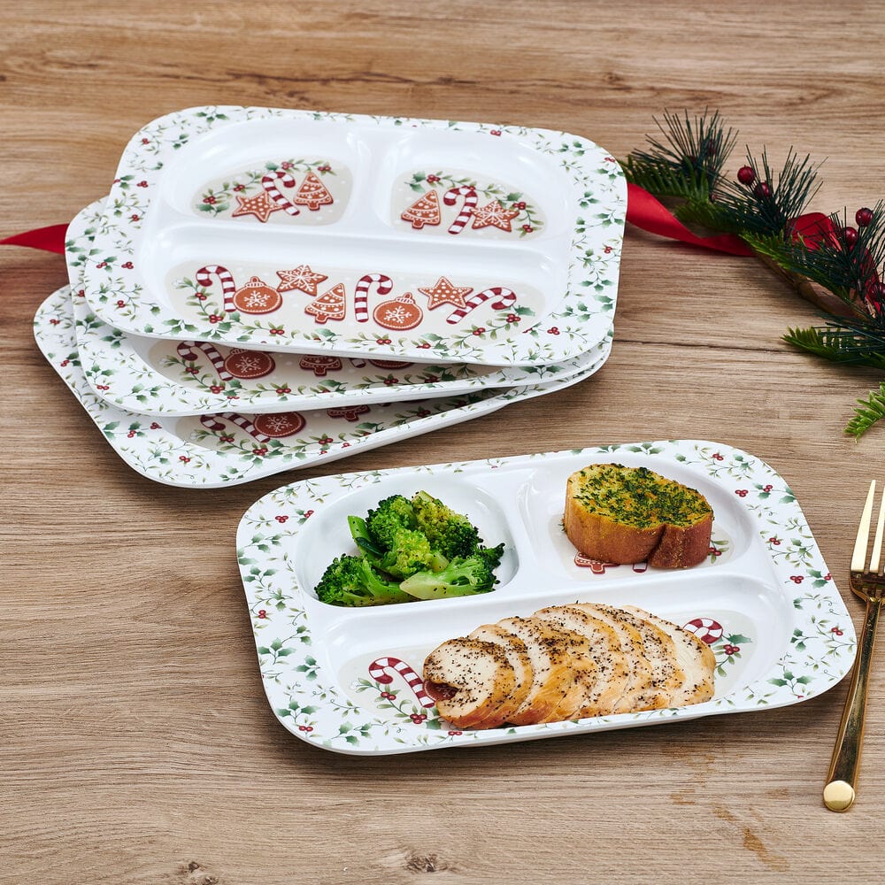 Winterberry Set Of 4 Outdoor Melamine Childrens Plates