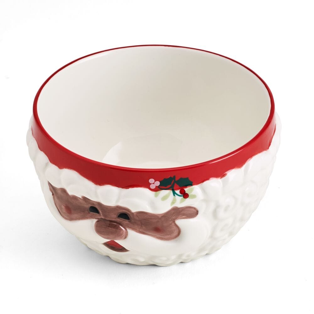 Winterberry African American Jolly Santa Sculpted Cereal Bowl