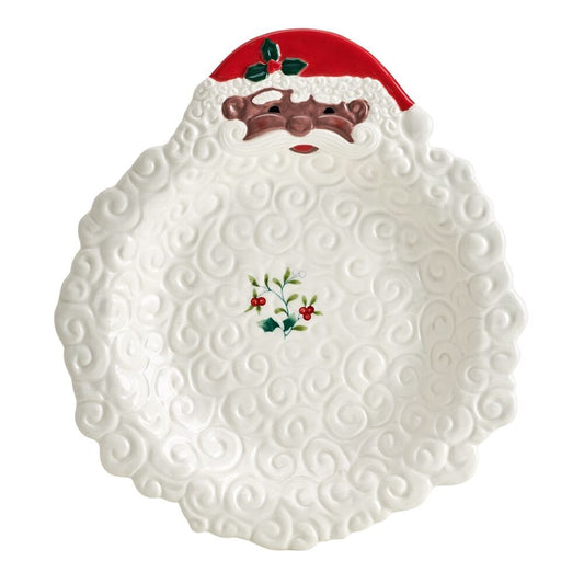 Winterberry African American Santa Figural Bearded Platter