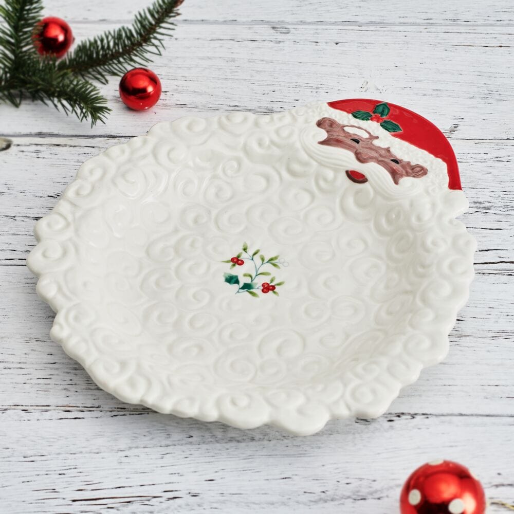 Winterberry African American Santa Figural Bearded Platter