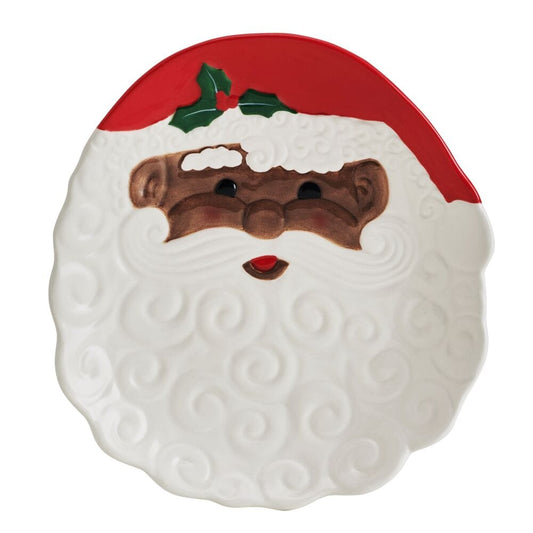 Winterberry African American Santa Figural Cookie Plate