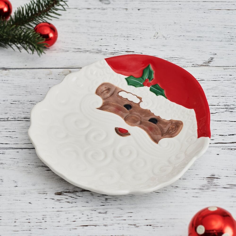 Winterberry African American Santa Figural Cookie Plate