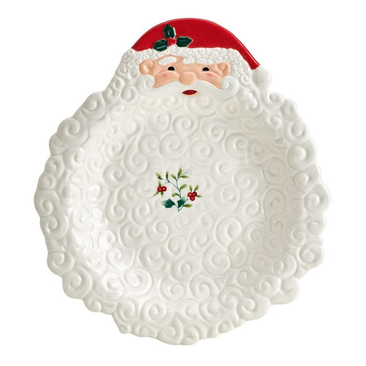 Winterberry Santa Figural Bearded Platter