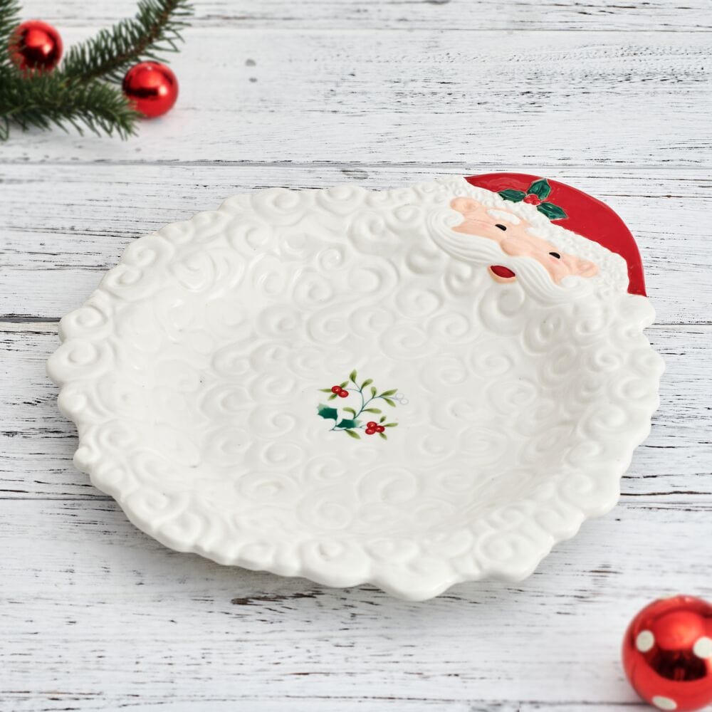 Winterberry Santa Figural Bearded Platter