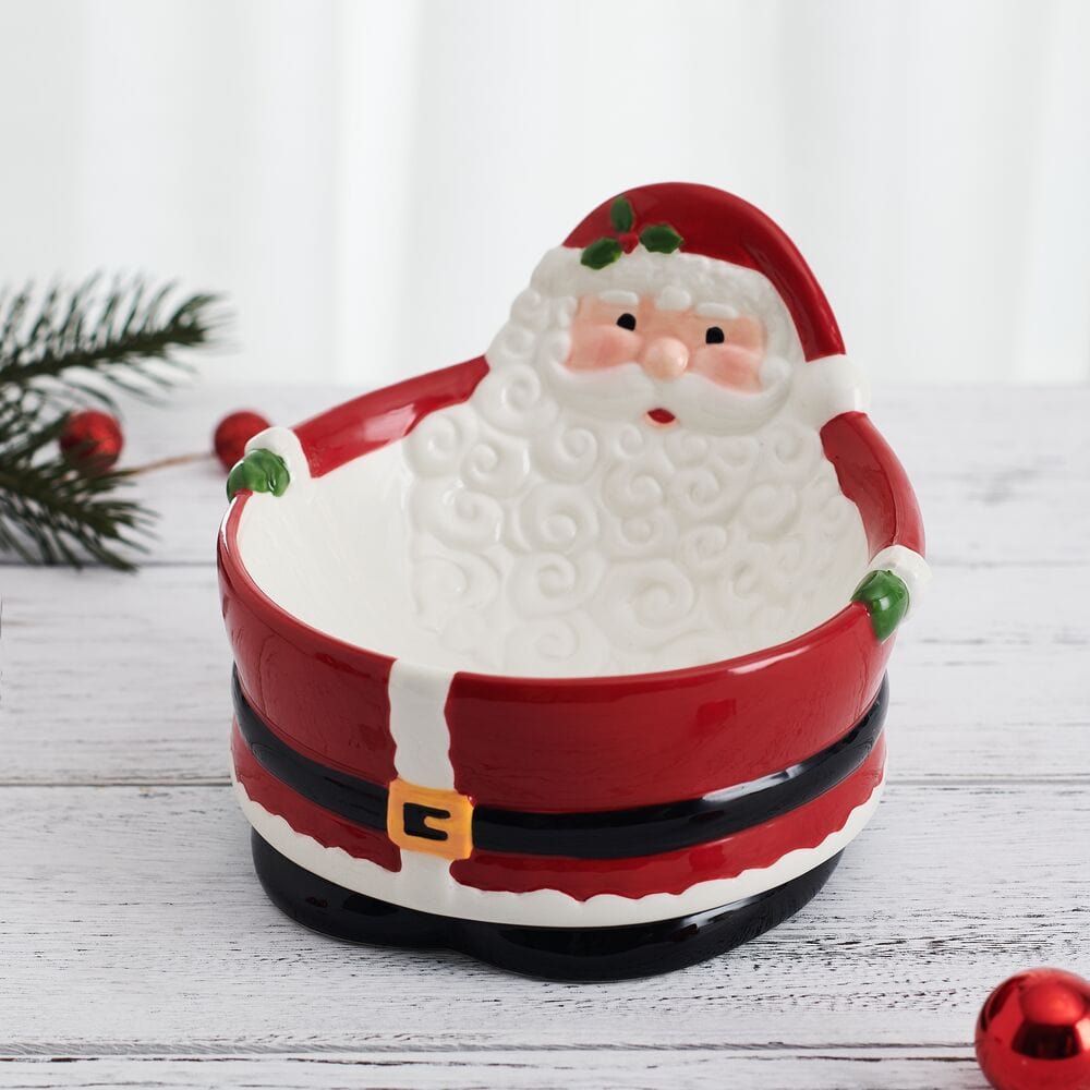 Winterberry Santa Figural Candy Bowl