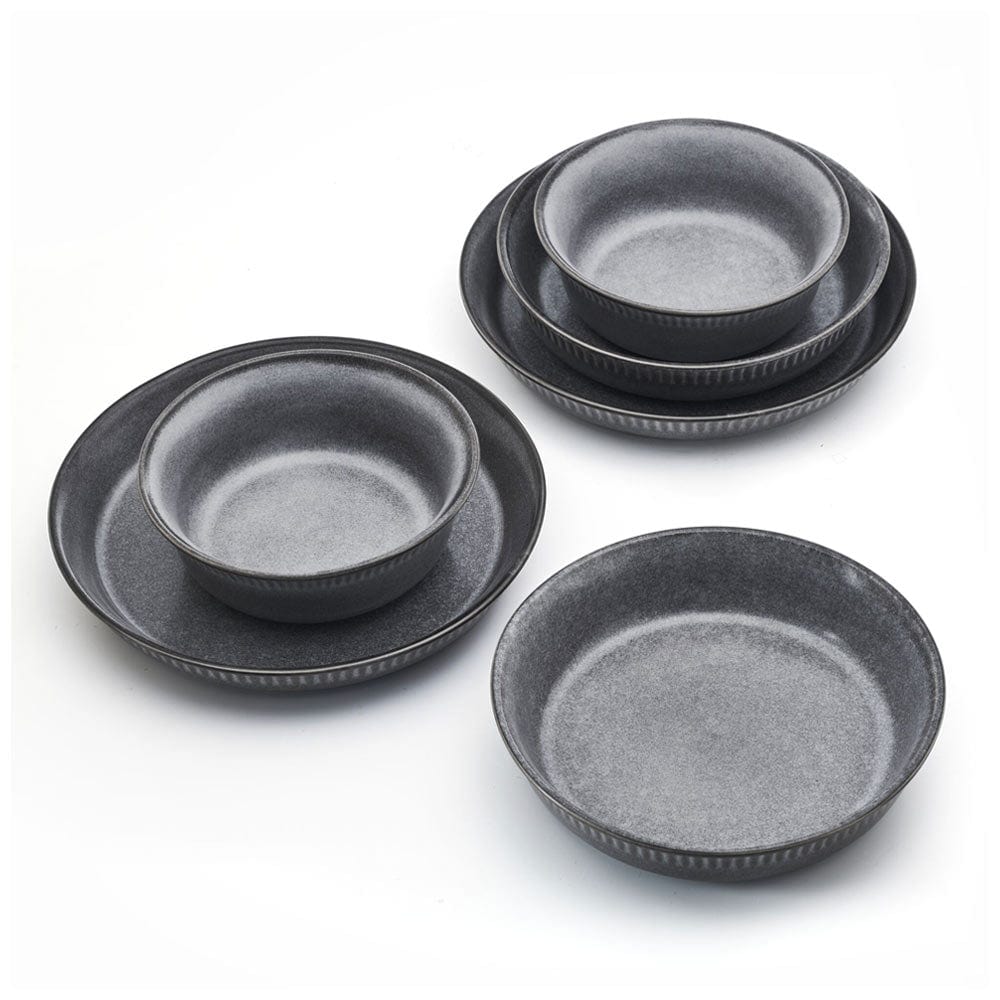 Amara Slate 6 Piece Dinnerware Bowl Set, Service For 2