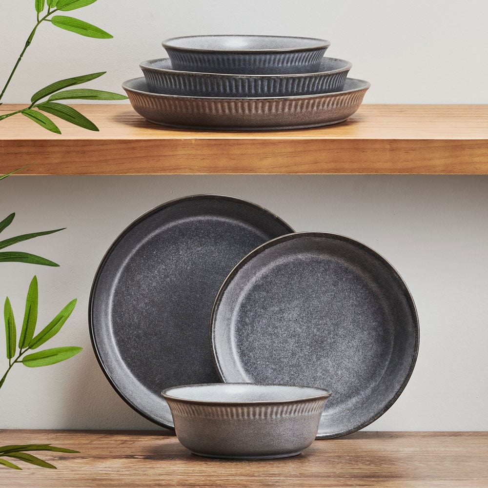 Amara Slate 6 Piece Dinnerware Bowl Set, Service For 2