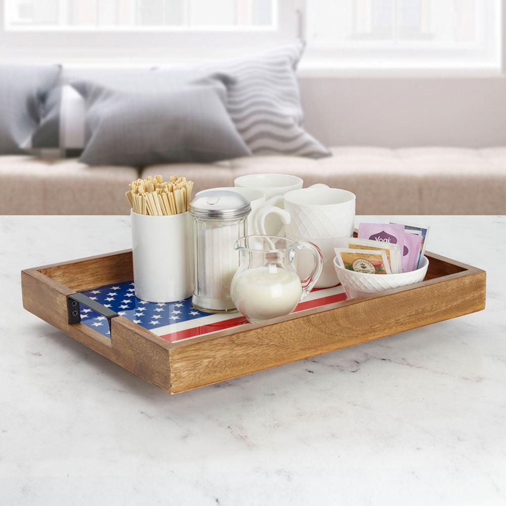 American Flag Lazy Susan Serve Tray