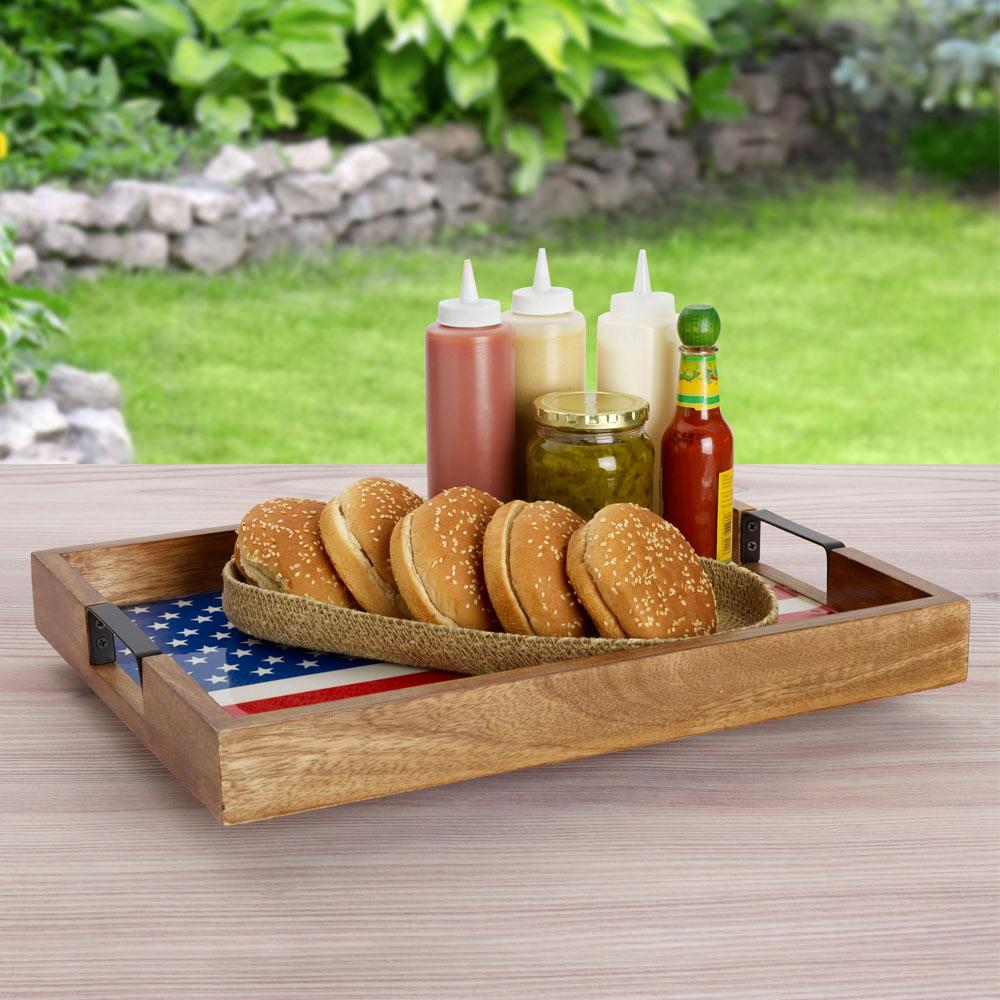 American Flag Lazy Susan Serve Tray