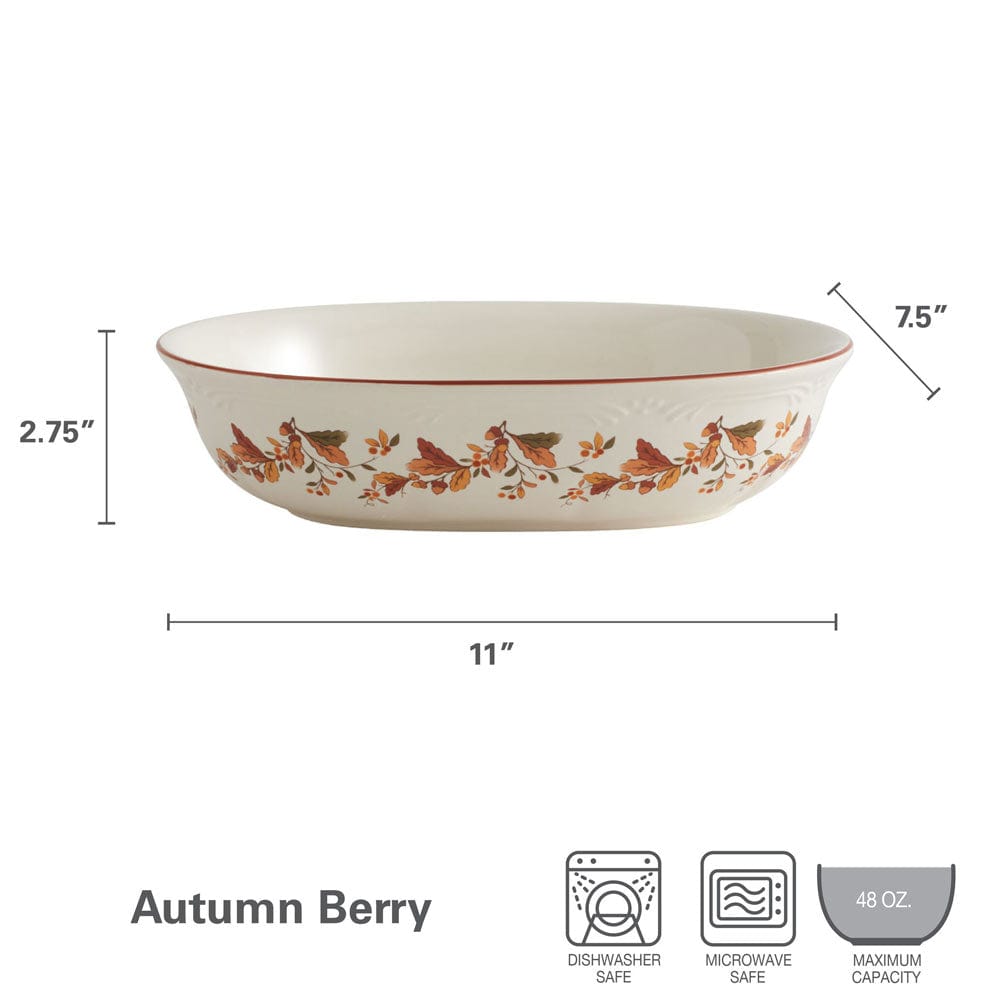 Autumn Berry Oval Vegetable Bowl