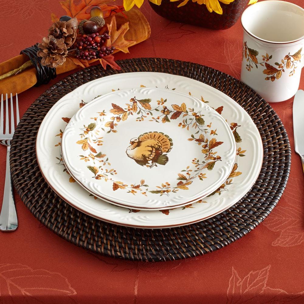 Autumn Berry Set Of 4 Turkey Salad Plates