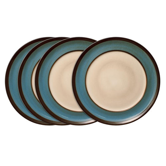 Belmont Set Of 4 Blue Round Dinner Plates