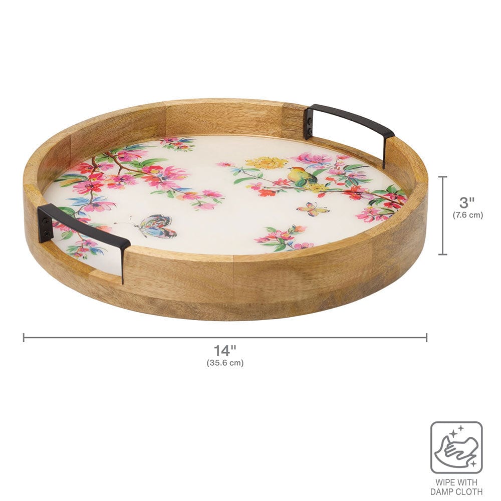 Bird And Butterfly Lazy Susan Serve Tray