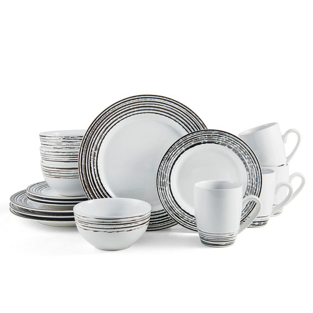 Bryson White 16 Piece Dinnerware Set, Service For 4