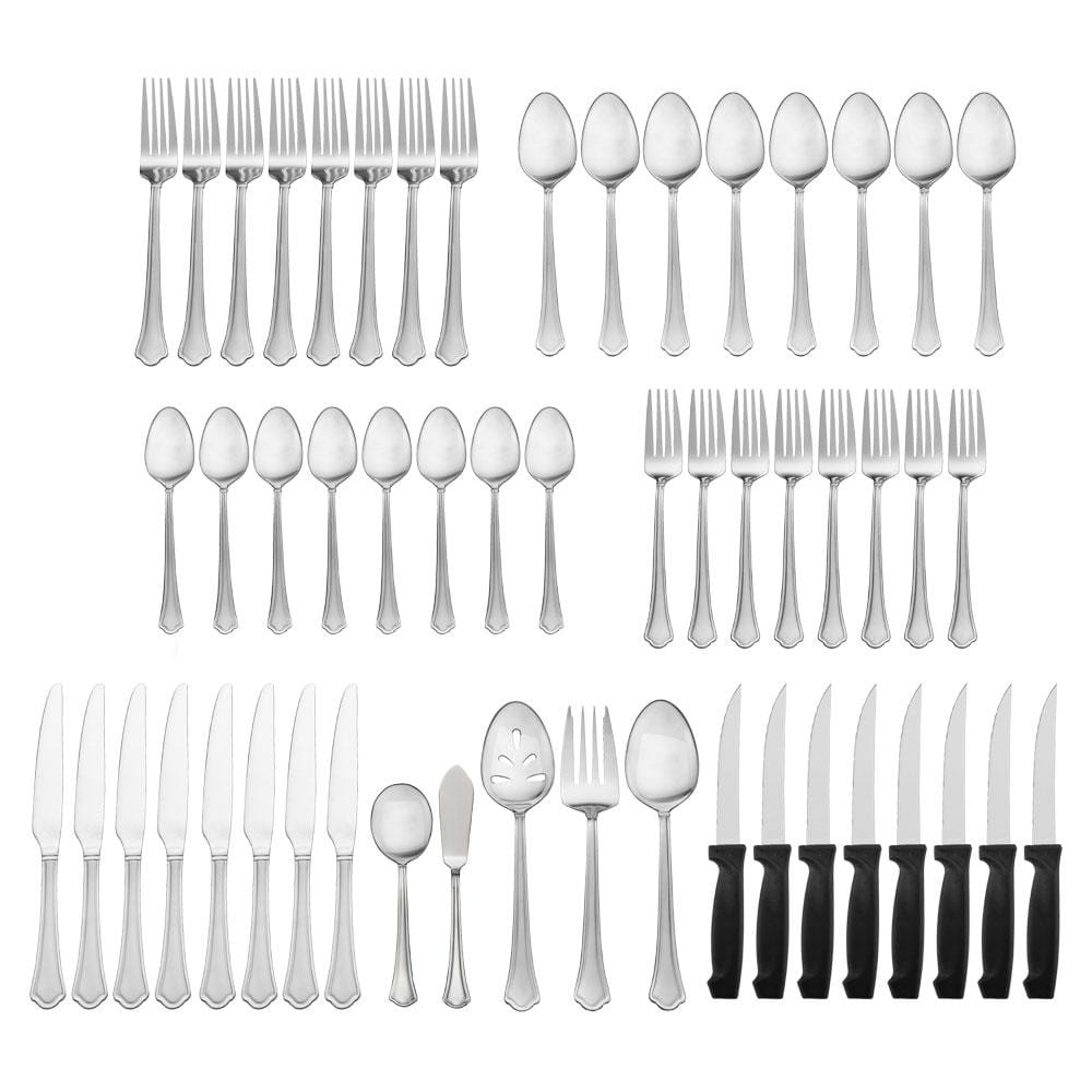 Capri Frost 53 Piece Flatware Set, Service For 8