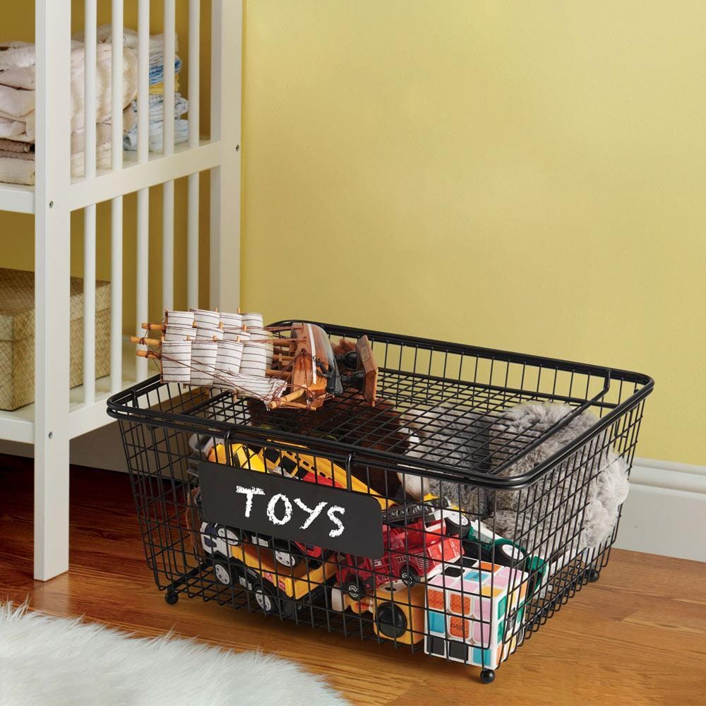 Chalkboard Stacking Storage Basket With Lid