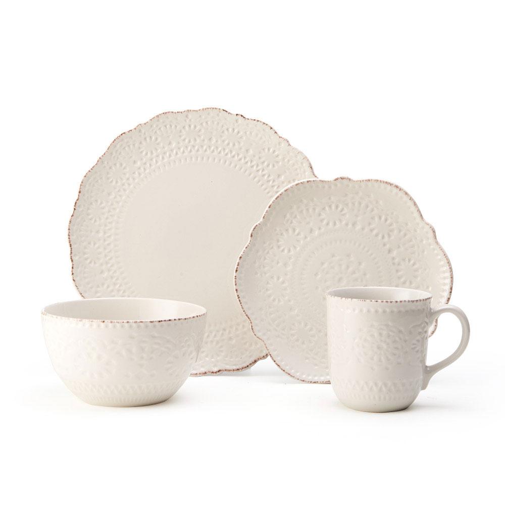 Chateau Cream 16 Piece Dinnerware Set, Service For 4