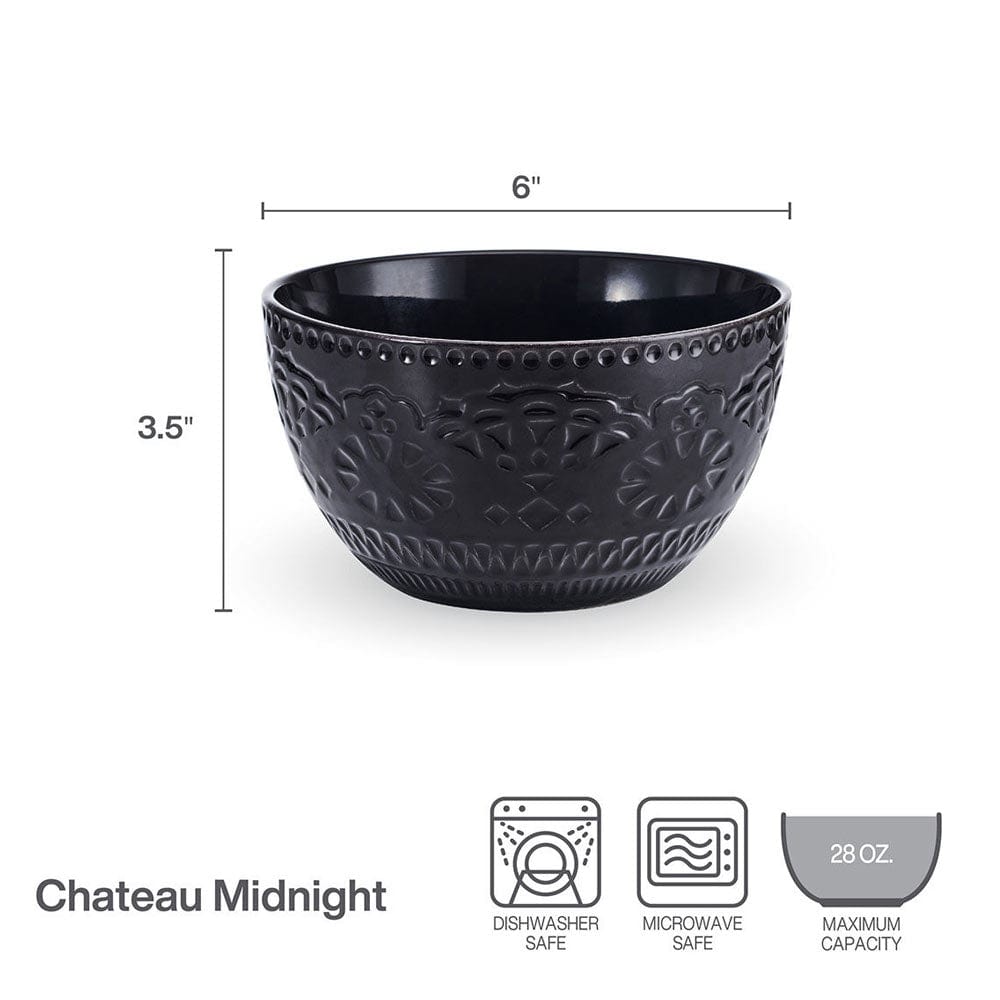 Chateau Midnight Set Of 4 Soup Cereal Bowls