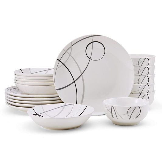 Circles 18 Piece Dinnerware Set, Service For 6