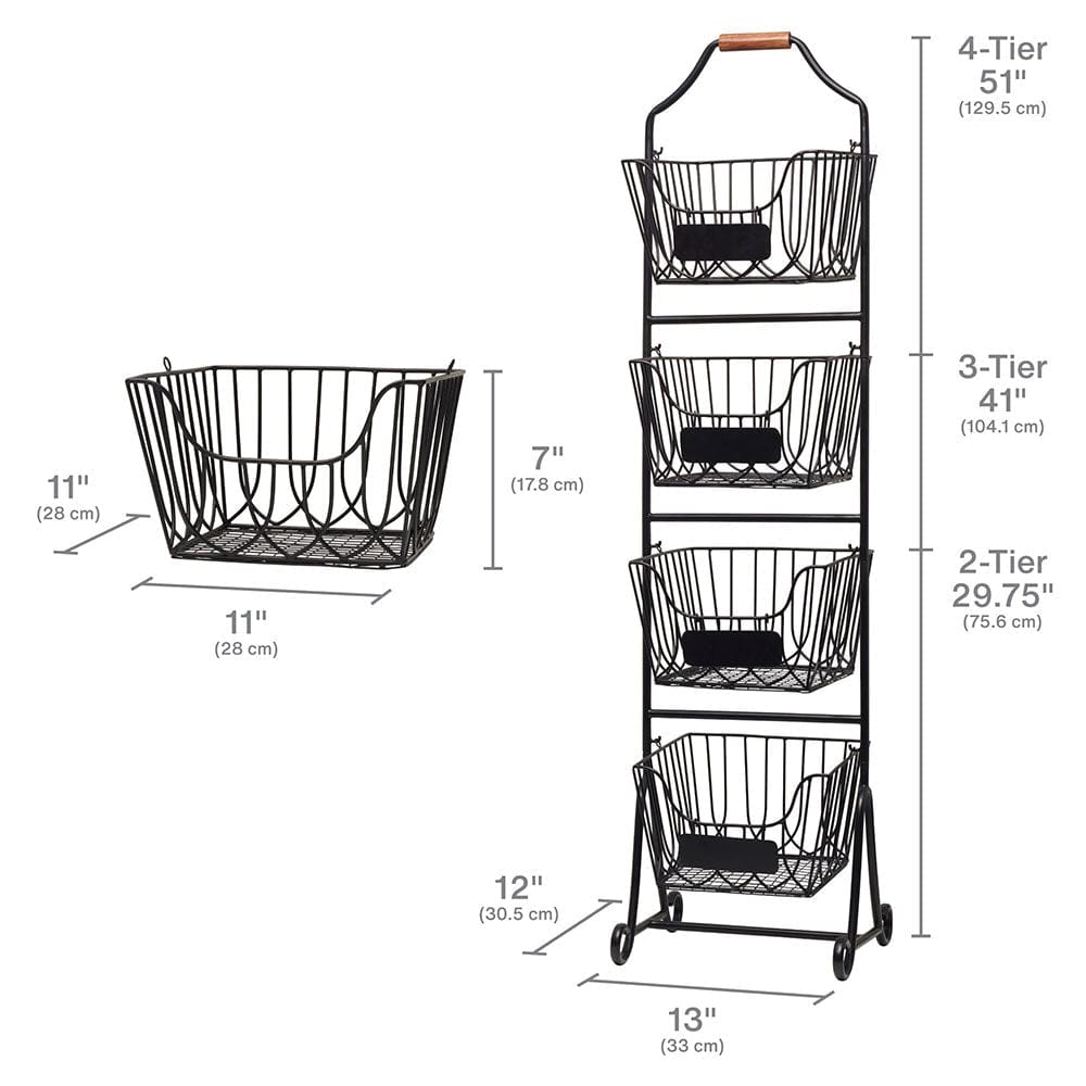 Dahlia 4 Tier Market Adjustable Standing Storage Rack