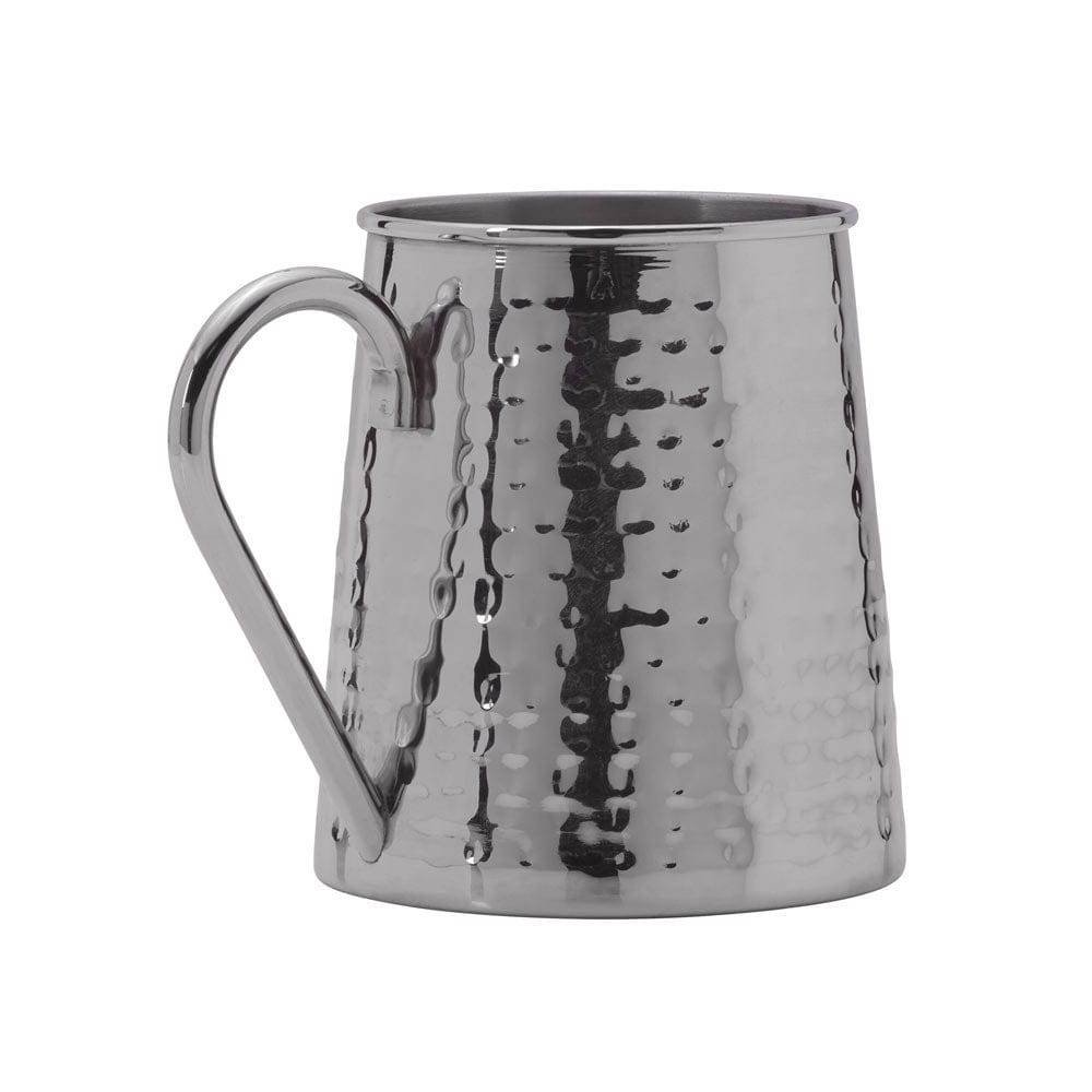 Drew And Jonathan Stainless Hammered Set Of 2 Beer Mugs