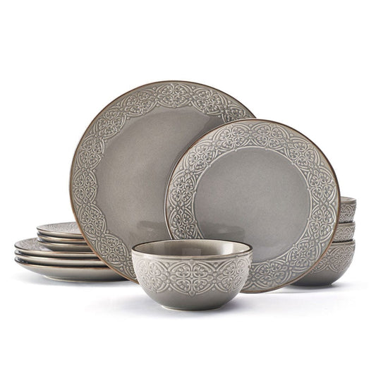 Emma 12 Piece Dinnerware Set, Service For 4