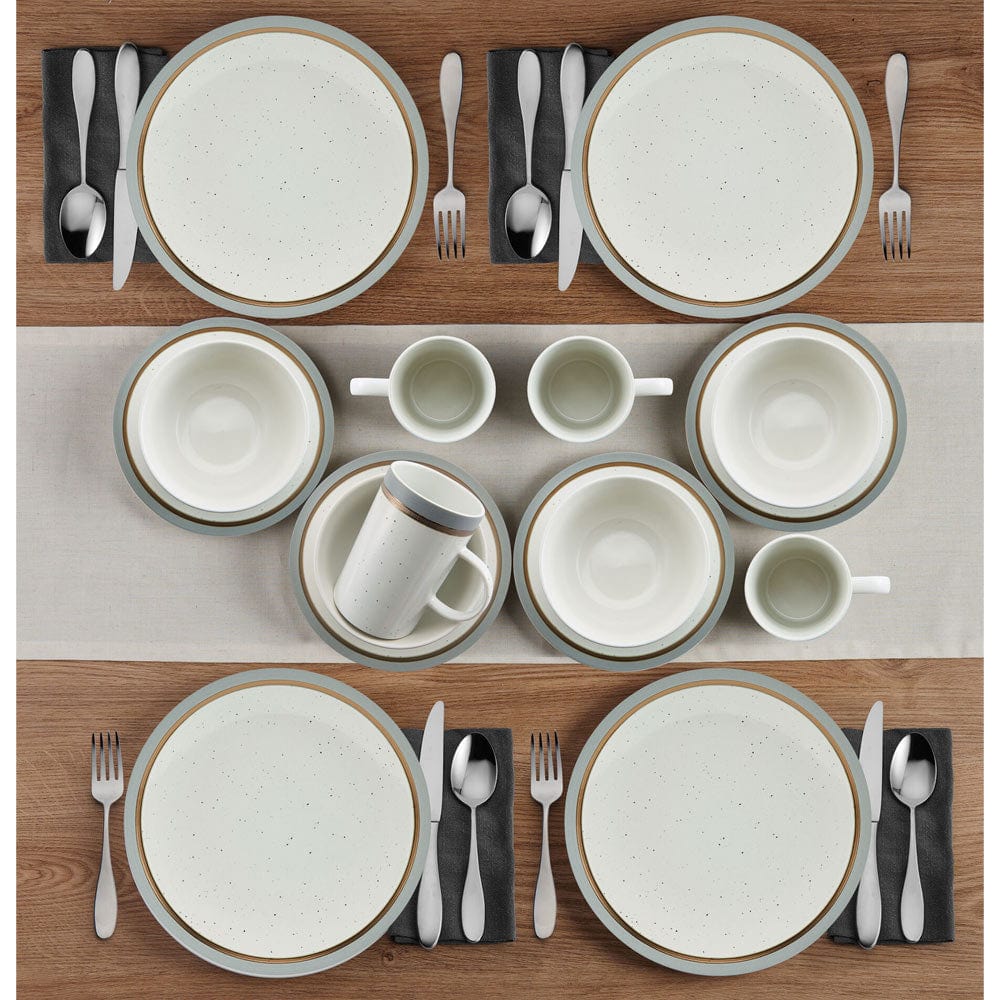 Ezra Grey 16 Piece Dinnerware Set, Service For 4