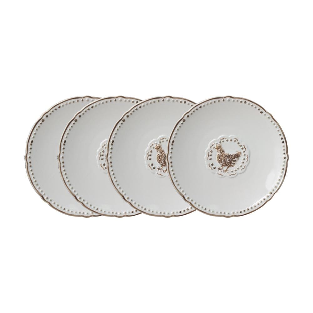 Farmhouse Hen Set Of 4 Appetizer Plates