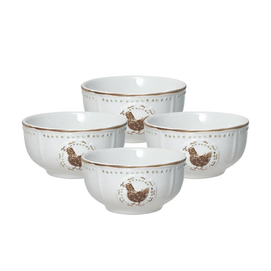 Farmhouse Hen Set Of 4 Fruit Bowls