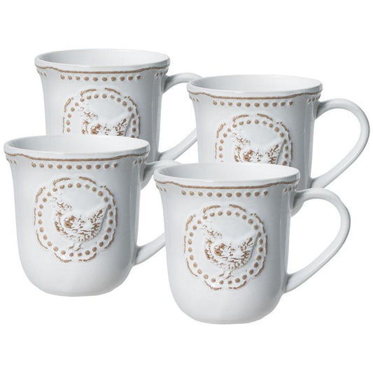 Farmhouse Hen Set Of 4 Mugs