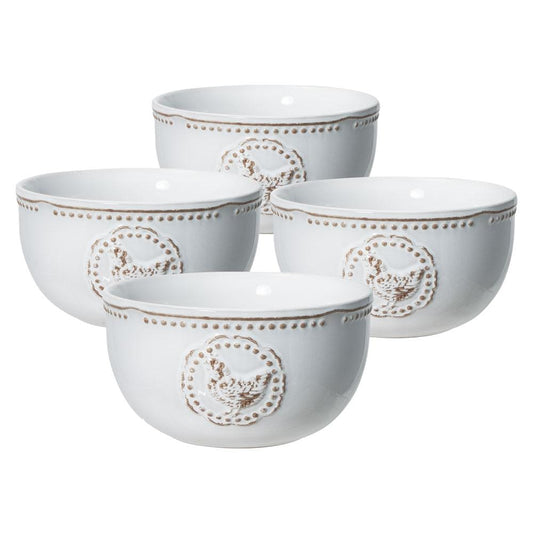 Farmhouse Hen Set Of 4 Soup Cereal Bowls